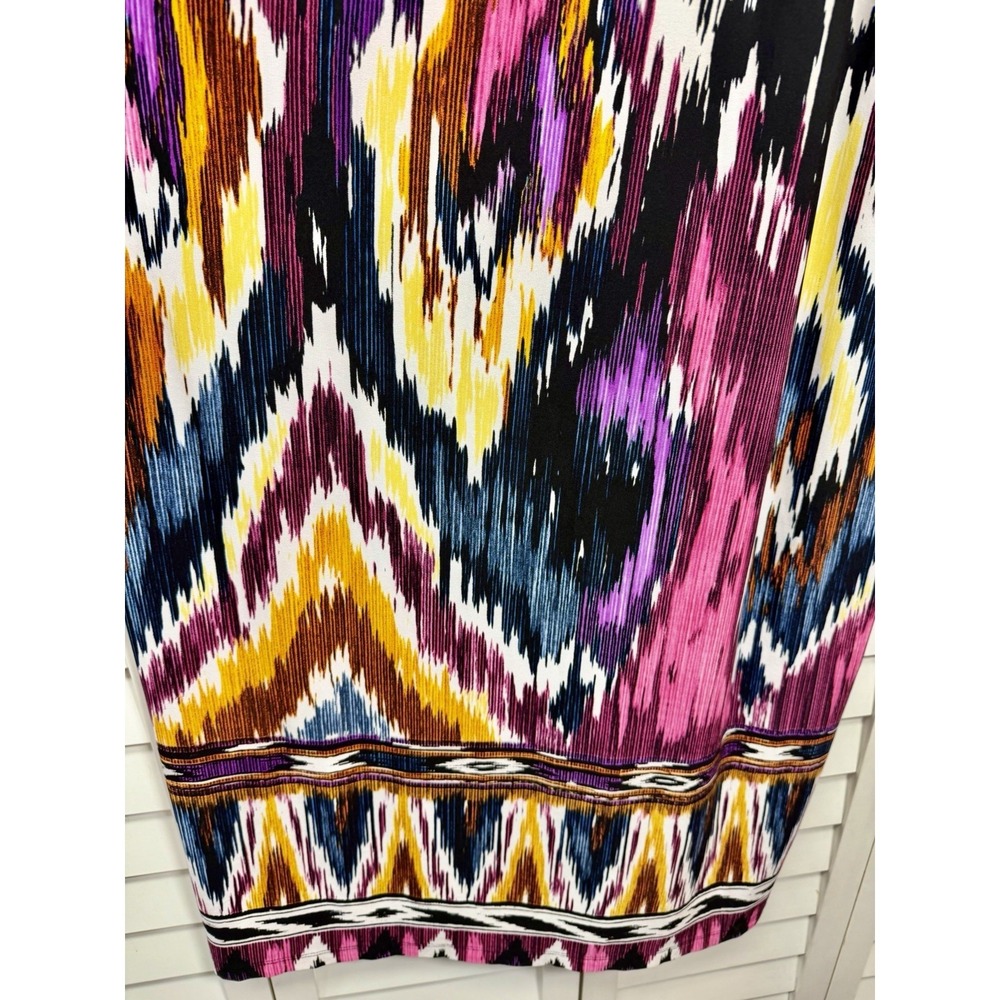 Chico's Multicolor Sleeveless Ruched Pullover Stretch Maxi Dress Women's Size XL - Picture 6 of 8